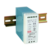 40.8W, 24VDC, 1.7A, AC-DC Single Output DIN Power Supply, Slim Plastic Case